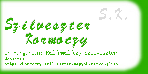 szilveszter kormoczy business card